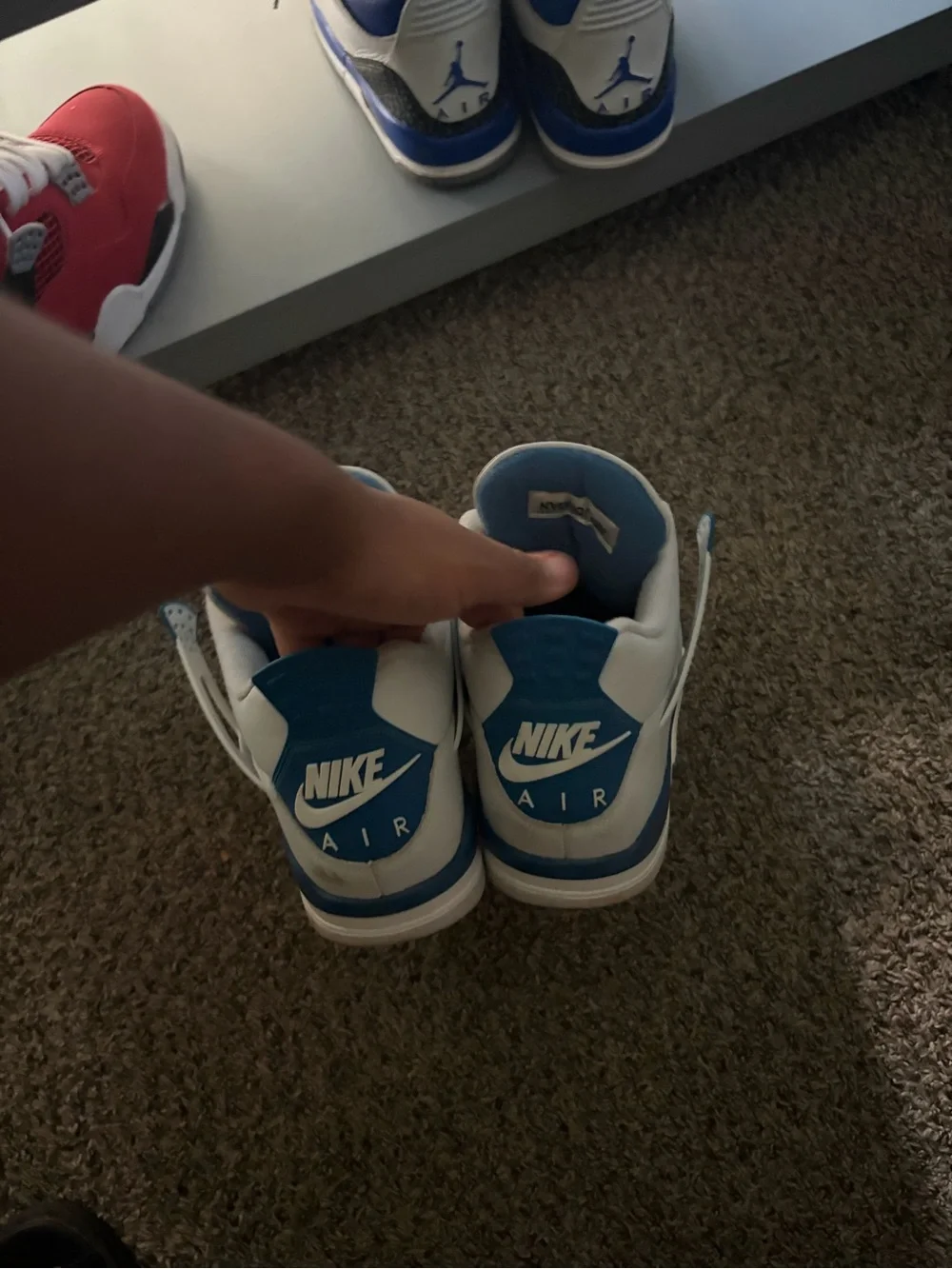 Jordan Retro Sneakers — Jordan 4 military blue , got a stain, but not beat